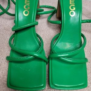Green Lace Up Sandals
